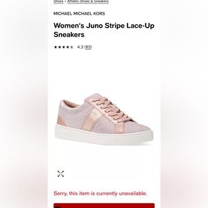 NWT. Never worn. Michael Kors 8.5 Juno Stripe Lace Up Glitter Chain Mesh